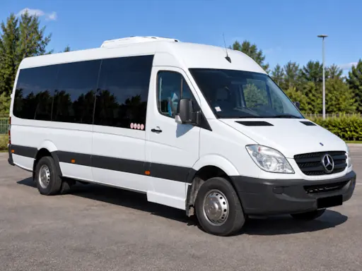 Mercedes Sprinter 20 seater minibus front right view
