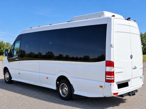 Mercedes Sprinter 20 seater minibus rear view