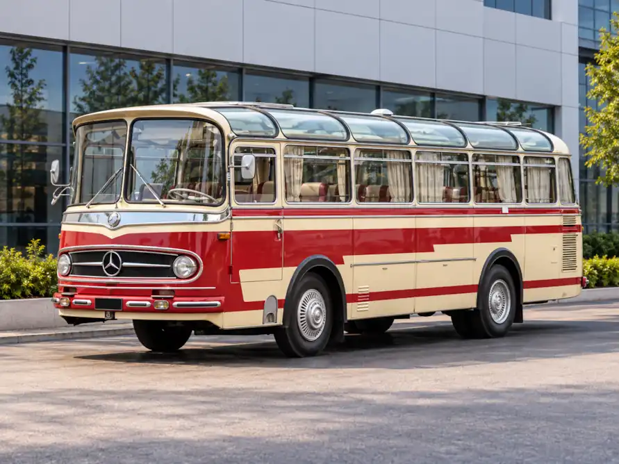 Klasikinis senovinis autobusas renginių akcentui